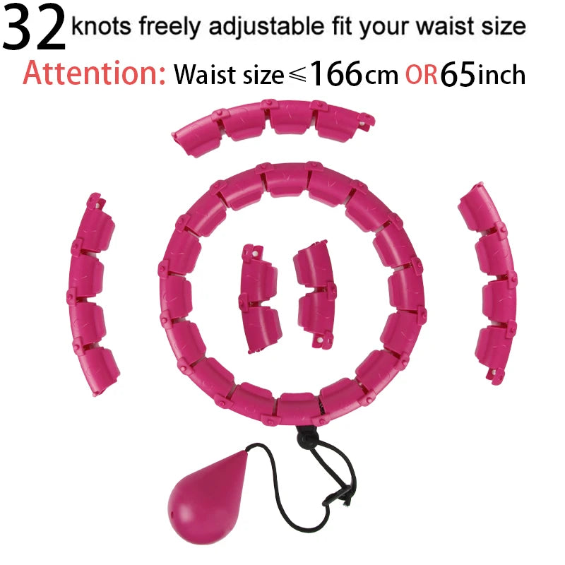 32-20-24-28 section adjustable weighted sport hoop, detachable design with massage rings, fitness hoop for waist and abdominal workout to tone core and support weight loss.