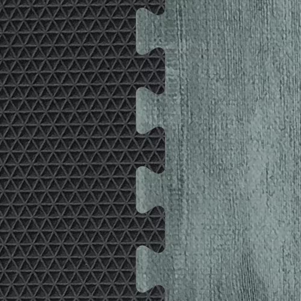 Reversible Charcoal/Black Faux Wood 24 In. X 24 In. X 0.47 In. Foam Mats (4-Pack)