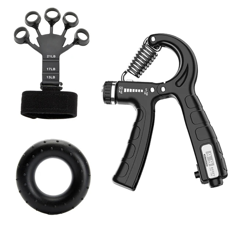 Adjustable 5-60 kg heavy hand gripper strengthener for fitness hand exercise tool, designed for wrist, finger, and forearm training across all strength levels.