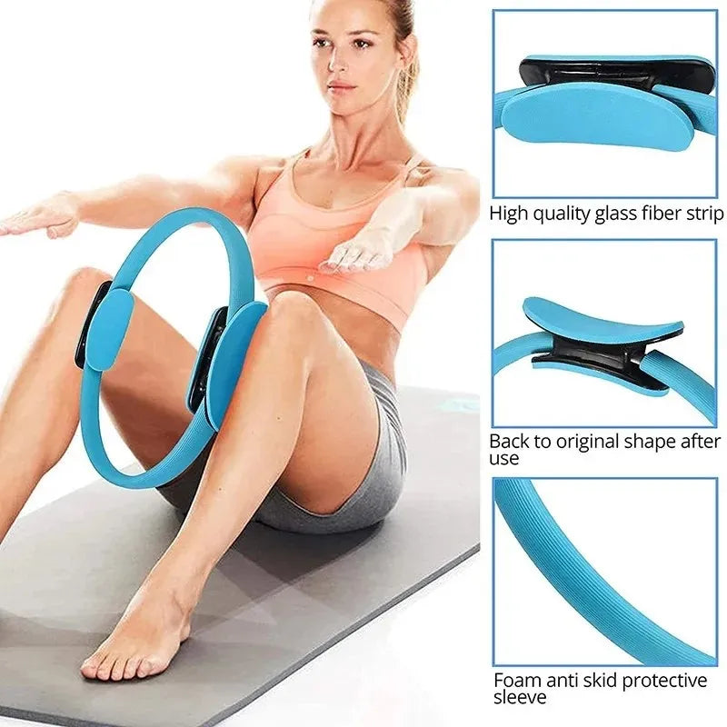 The stretch belt laid flat to show its full length, width, and grip strap positions to help buyers understand how it’s built and how it will fit during use.