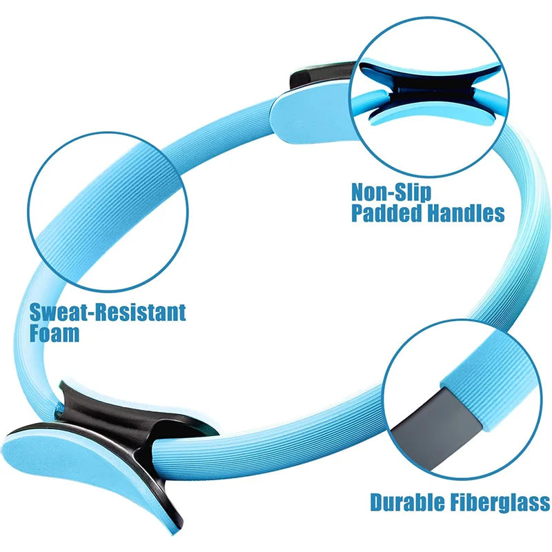 Close-up view of the belt rope system, showing reinforced webbing, stitching, and metal connector hardware used in the inverted rope pull stretch belt.