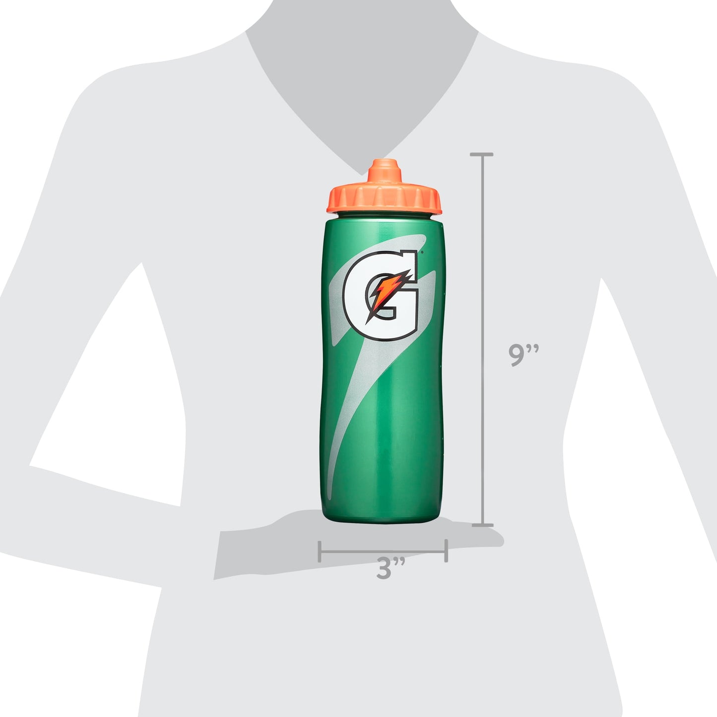 Contour style squeeze water bottle 28 oz on white background — clean studio shot for e-commerce listing with detail, shape, and features clearly visible.
