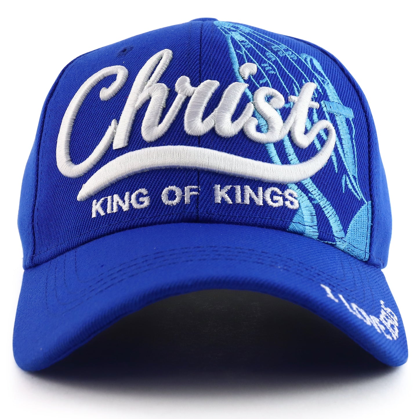 Cap laid on a flat surface to showcase its brim shape, crown height, curvature, and structural build from a top-down or angled view.