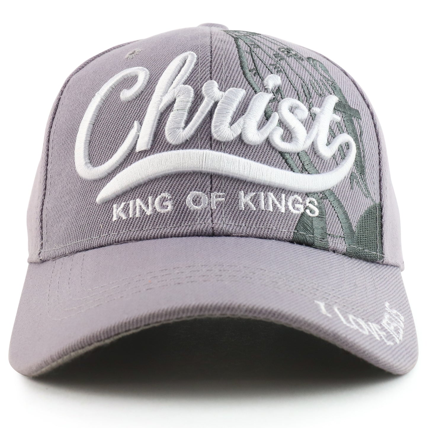 Cap being worn outdoors, on a model or person, showing how the Christian hat looks in real life, proportions, shadowing, and contrast.