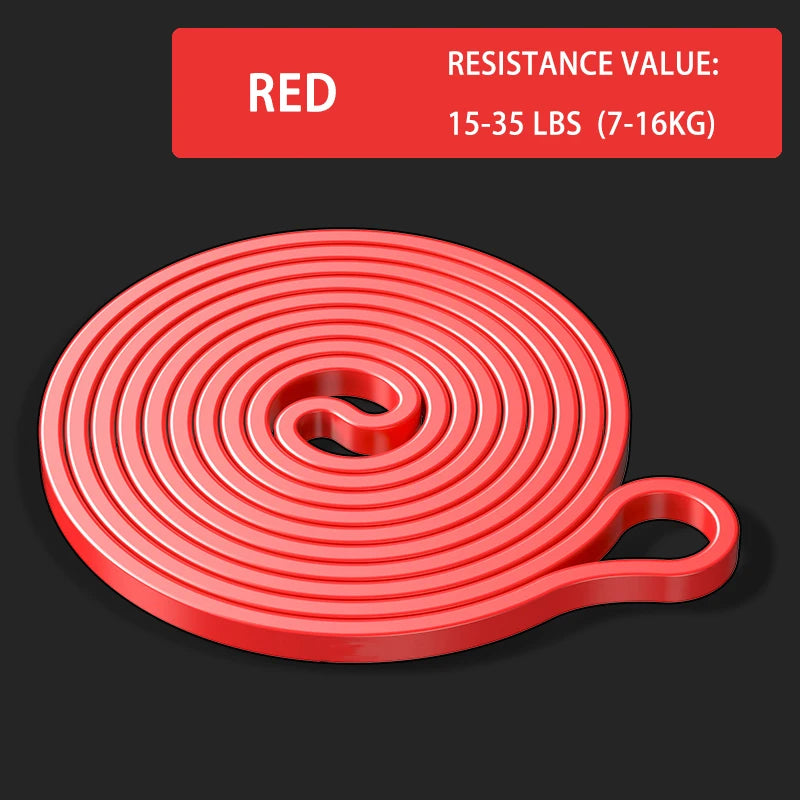 Close-up detail of thick rubber material on high-density resistance band, showing anti-slip texture and snap-resistant build designed for repeated workouts.