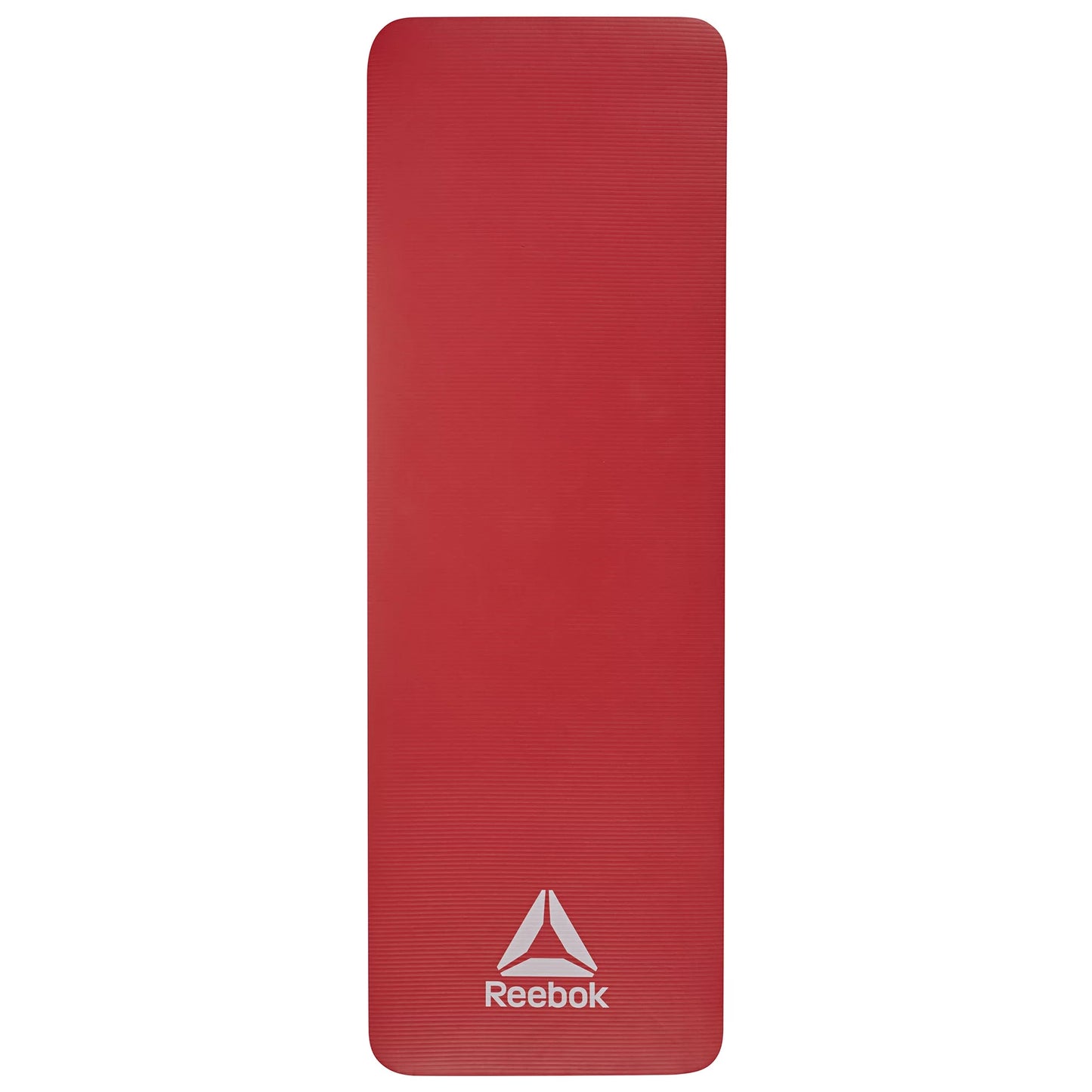Close-up texture non-slip surface of red 15 mm workout mat