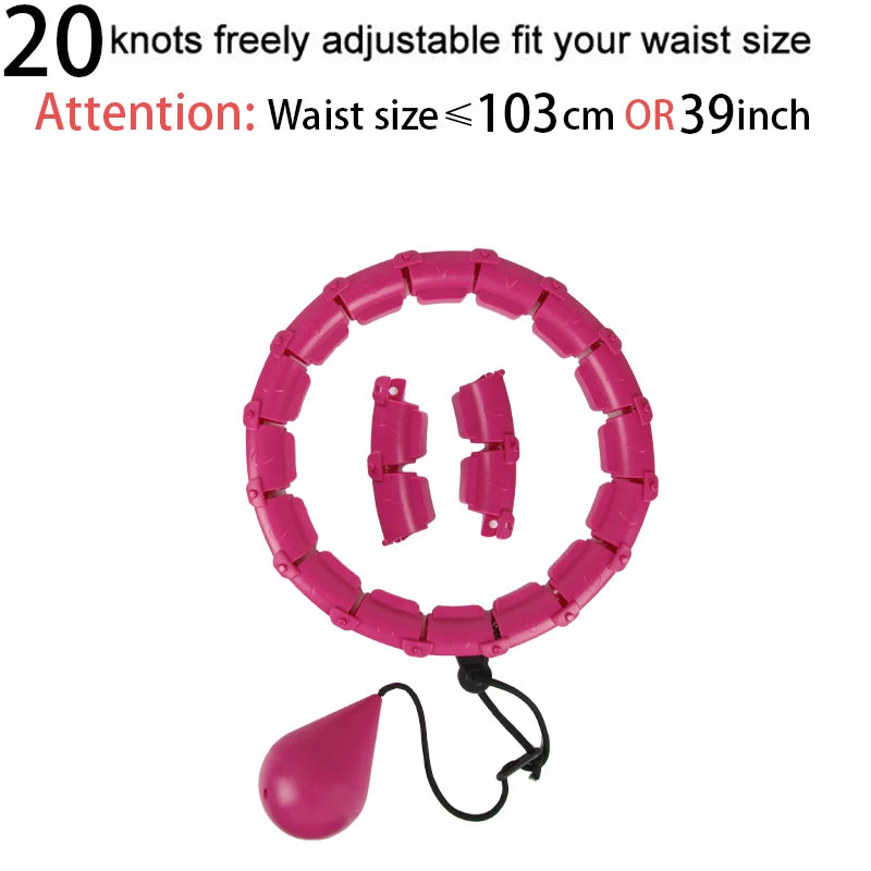Comparison in image of fixed vs detachable weighted hoops, showing flexibility advantage of adjustable sport hoop in sizing and adaptability.