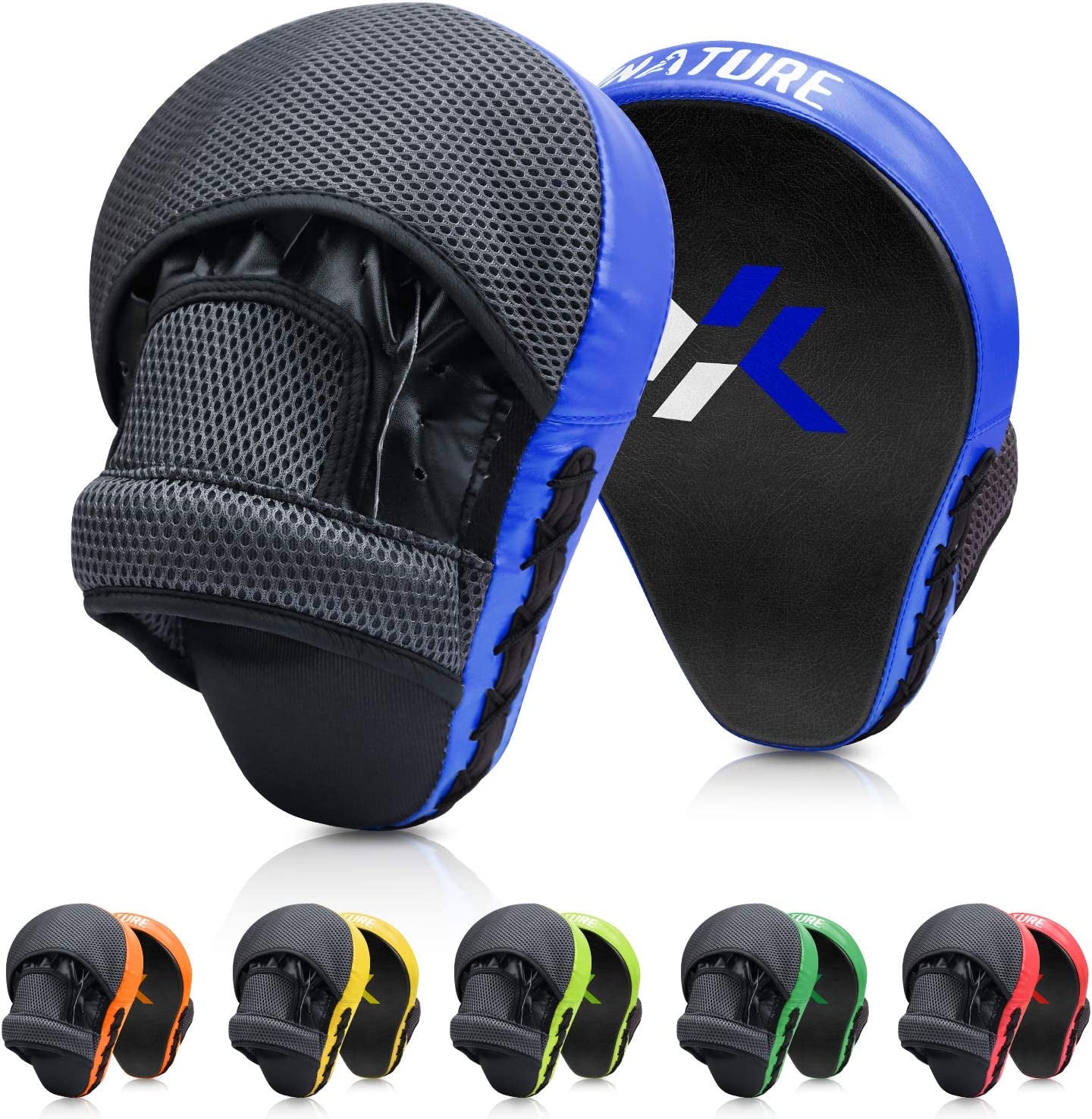 Curved boxing/MMA punching mitts set in gift box, including hook & jab target pads, ideal for training, sparring, and as combat sports gift equipment.