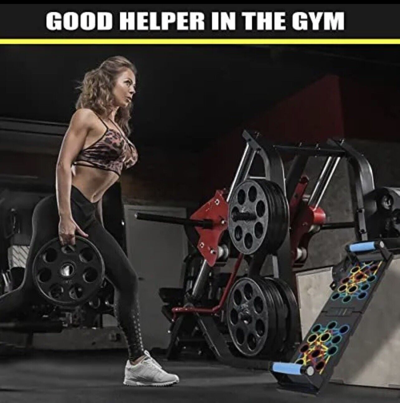 Foldable push-up board portable design showing hinge and compact form, making it easy to carry and store between workouts.