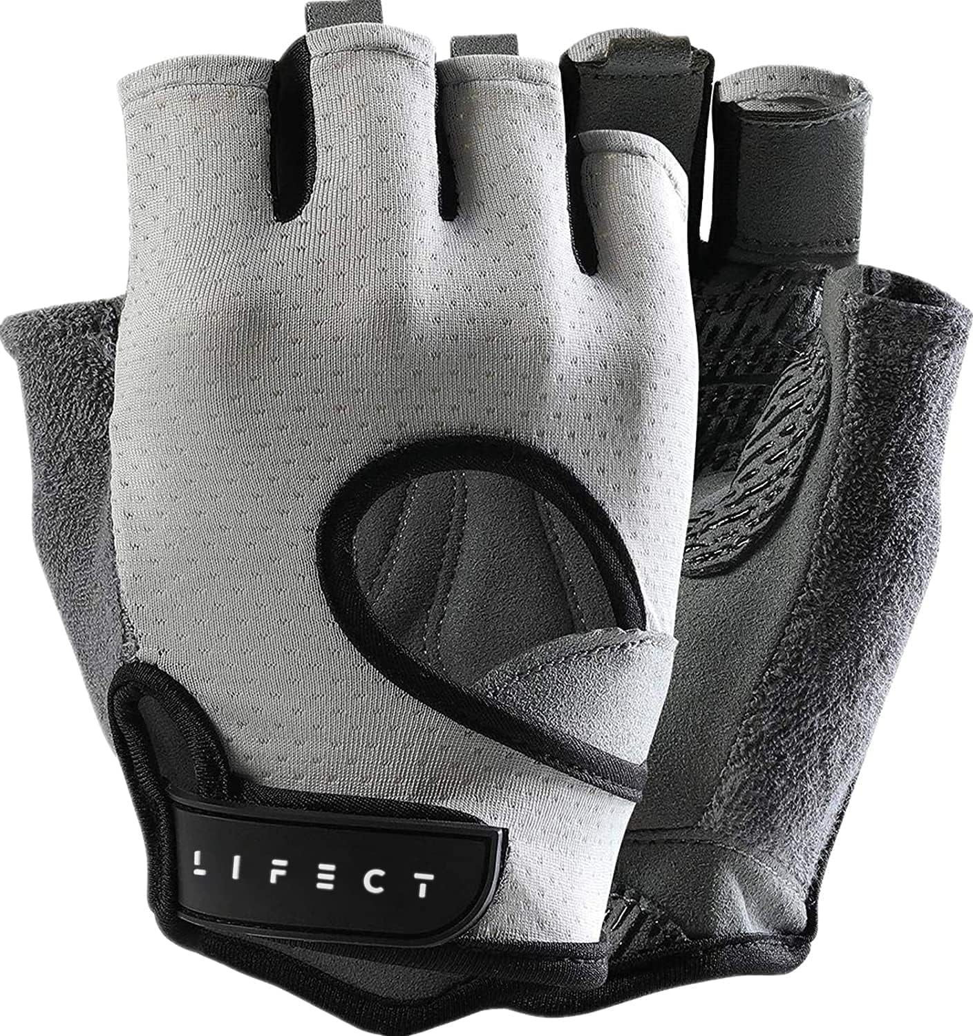 Freedom workout gloves knuckle weight lifting shorty fingerless gloves — front view showing padded palm and fingerless design for grip during weightlifting.