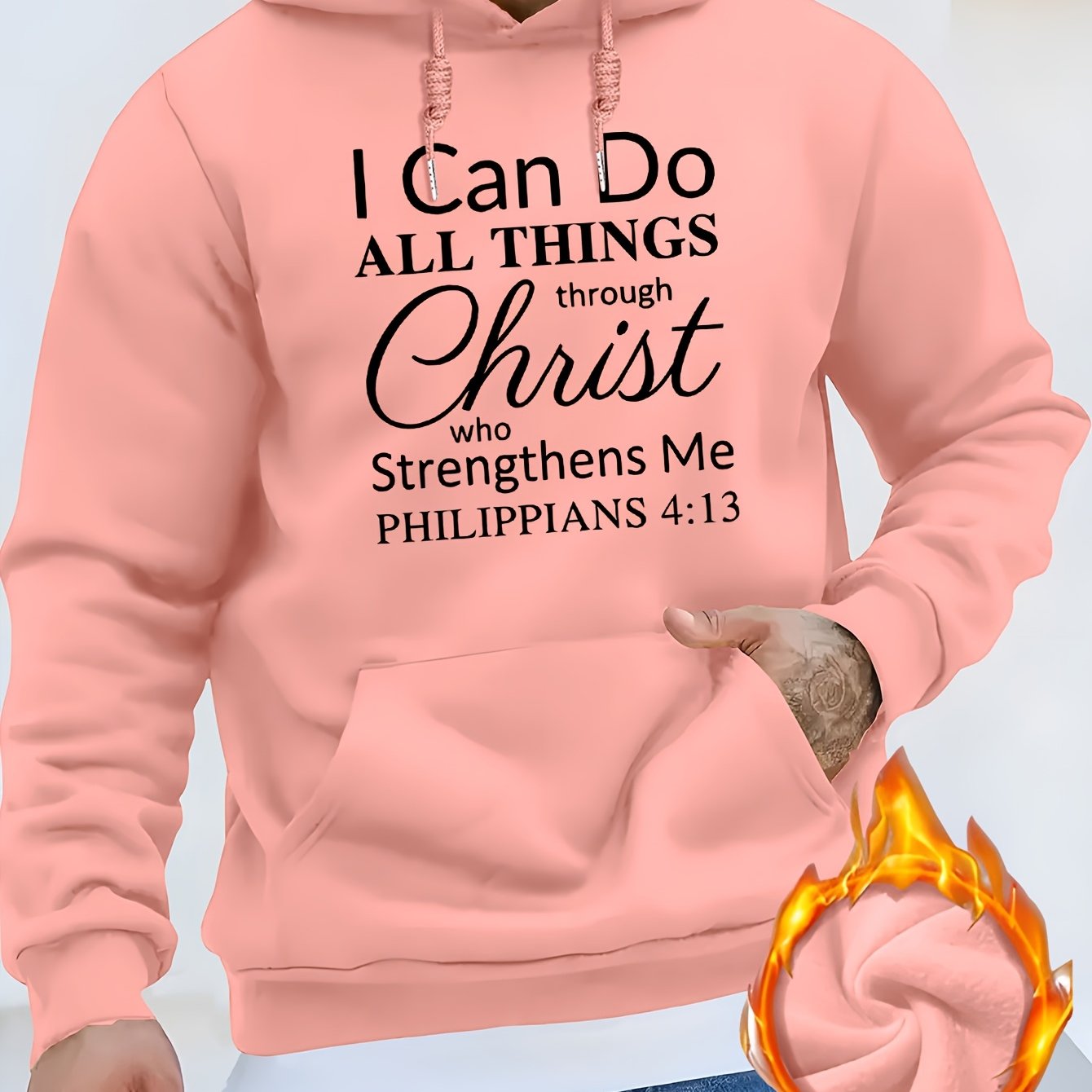 Hoodie folded flat on a surface, print fully visible, showing overall silhouette, fold lines, and how the design is laid out.