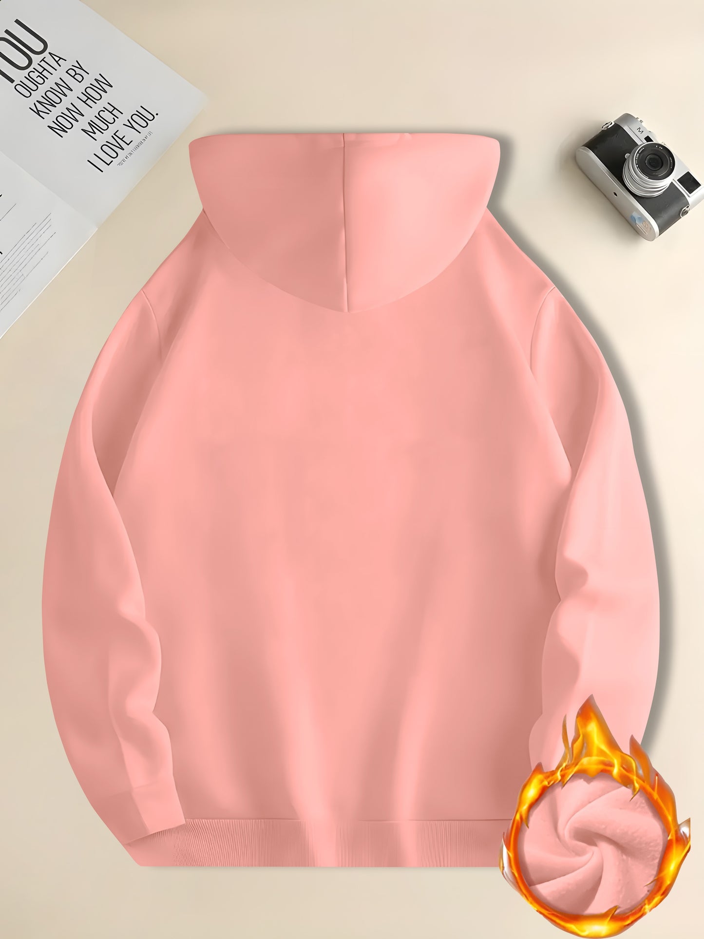 The hoodie neatly folded and packaged with tags and box, giving customers a clear idea of presentation and what they receive.
