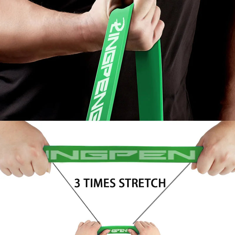 High-density resistance band set packaged and placed inside a gym bag, ready for transport — emphasizing portability and everyday use.
