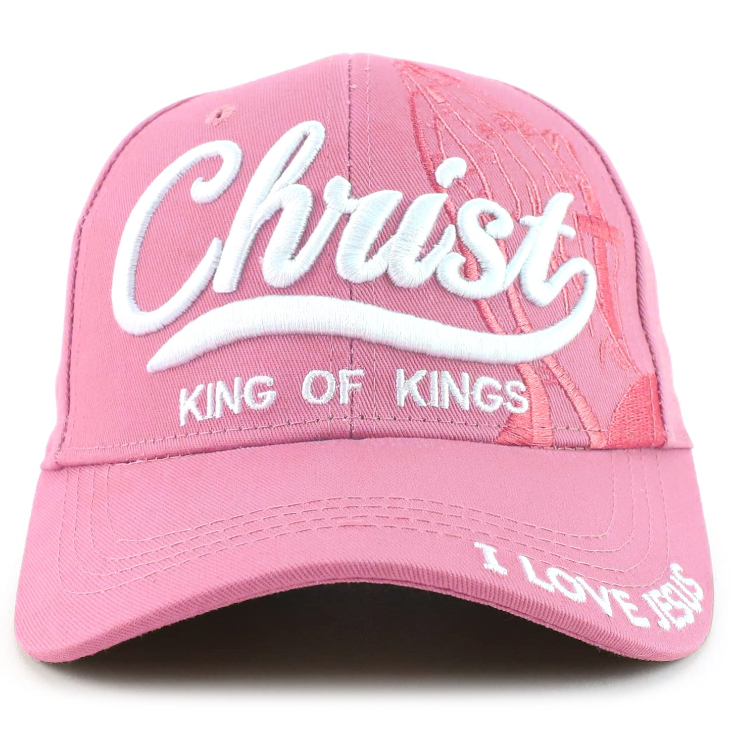 The 3D embroidered Christ ball cap packaged in box with tags or protective wrapping, illustrating what a customer receives in the shipment.