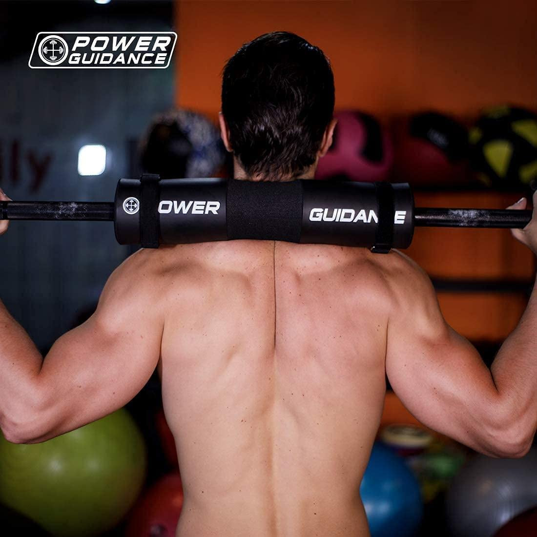 Barbell squat / shoulder pad in use on hip thrust exercise, distributing weight over hips and protecting bones during heavy lifts for improved comfort and form.