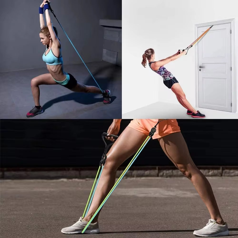 Rehabilitation exercises using pull rope resistance band for joint health