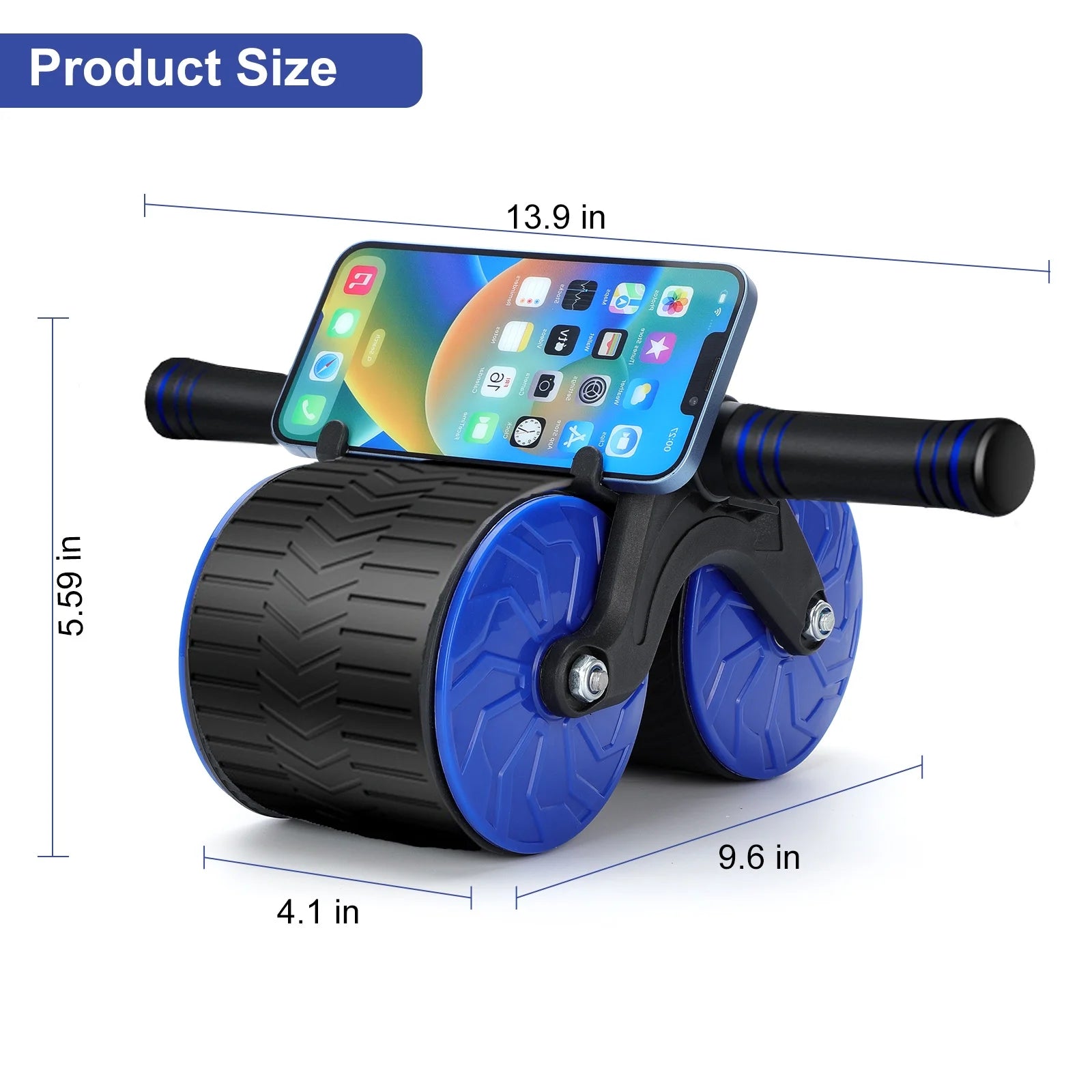 Rear view of roller showing it returning automatically after full extension — demonstrating the rebound function and assisting the user back to starting position.