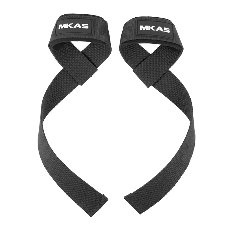 Strap attached to a barbell and holding heavy load, showing how it supports grip under real condition and load-bearing context.