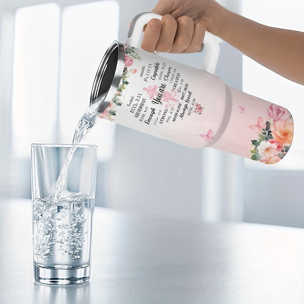 Demo of leak-proof performance: tumbler tilted or water dropped near lid to illustrate how the sealed construction resists spills.