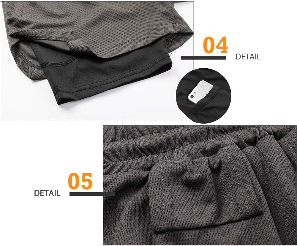 Zip pocket of the shorts open with phone inside, demonstrating secure fit and space capacity for small essentials like keys or cards during runs.