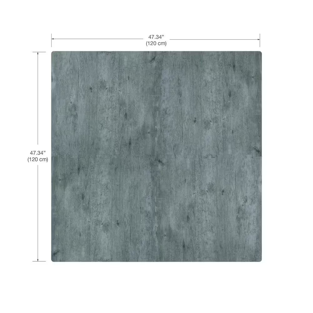Reversible Charcoal/Black Faux Wood 24 In. X 24 In. X 0.47 In. Foam Mats (4-Pack)