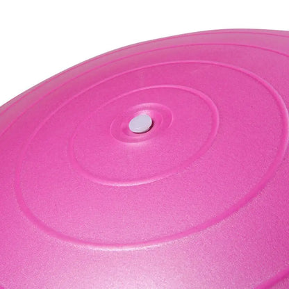 Athlete performing balance training on 45cm inflatable yoga ball