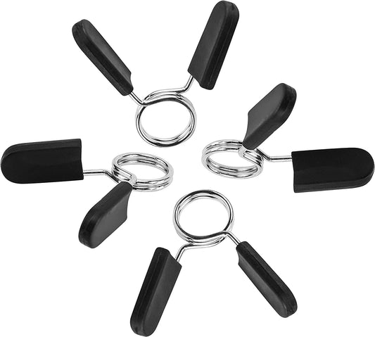 Barbell clamps / dumbbell spring clip circlip collars 1-inch for weight bars, locking buckle fitness accessory set used to secure plates during lifts and prevent slippage.