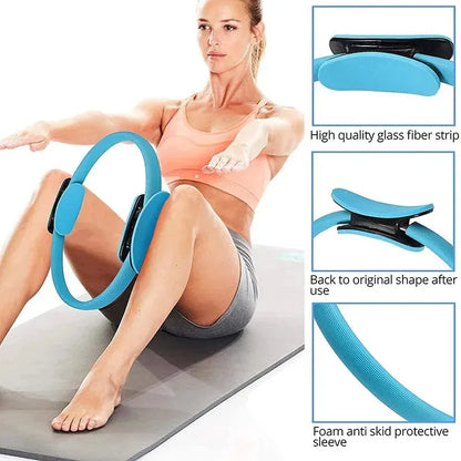 The stretch belt laid flat to show its full length, width, and grip strap positions to help buyers understand how it’s built and how it will fit during use.