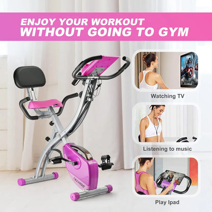 LCD display and pulse sensor of folding exercise bike