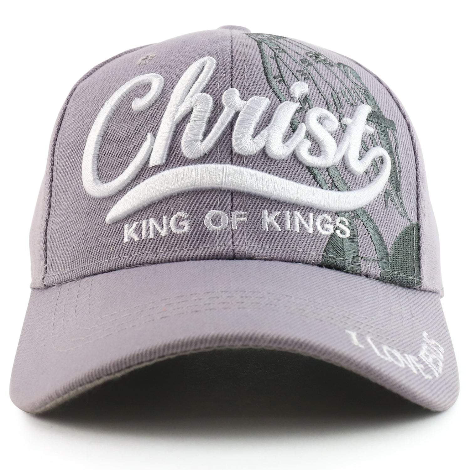 Cap being worn outdoors, on a model or person, showing how the Christian hat looks in real life, proportions, shadowing, and contrast.