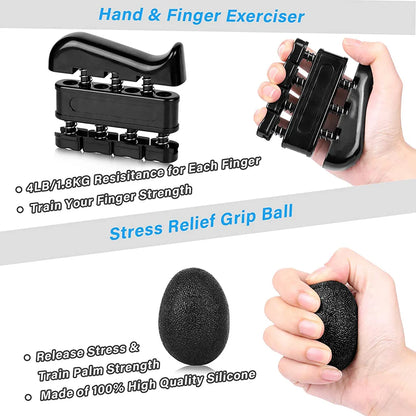 Close-up view of grip adjustment dial and textured foam handles on the 5-60 kg hand gripper, showing detail of resistance control and ergonomic design.