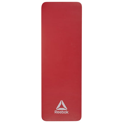 Close-up texture non-slip surface of red 15 mm workout mat