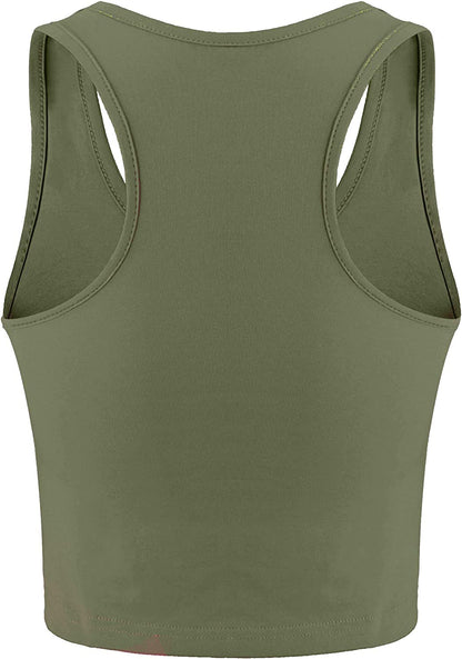 Black and grey women’s workout crop tank top set for running and fitness