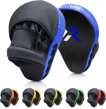 Curved boxing/MMA punching mitts set in gift box, including hook & jab target pads, ideal for training, sparring, and as combat sports gift equipment.