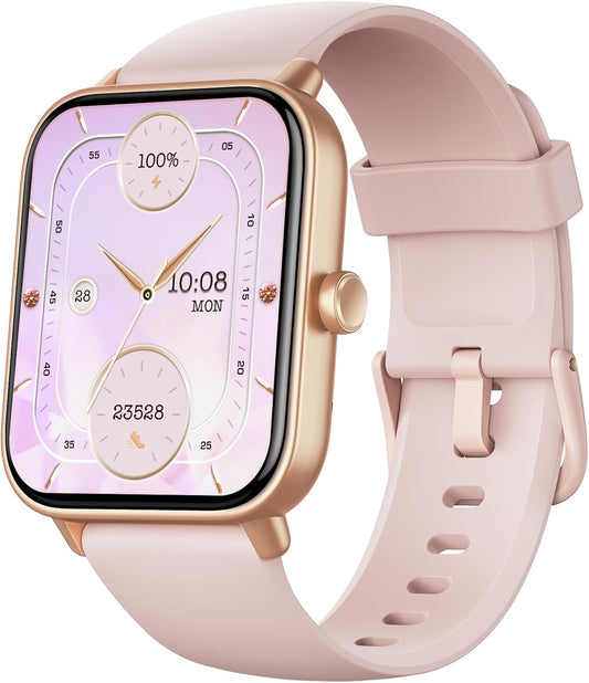 Fitness smart watch IP68 waterproof, heart rate monitor, step tracker, sleep tracking, calorie counter — compatible with Android & iOS phones for daily wellness tracking.