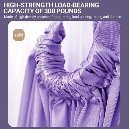 Hammock inversion stretching gear mounted from ceiling with aerial yoga straps hanging down — showing setup and usage environment for inversion training.