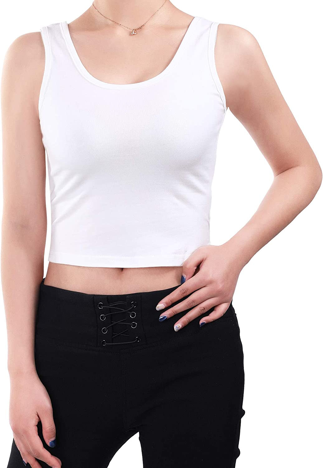 Ladies sport tank top for gym fitness running sleeveless crop style