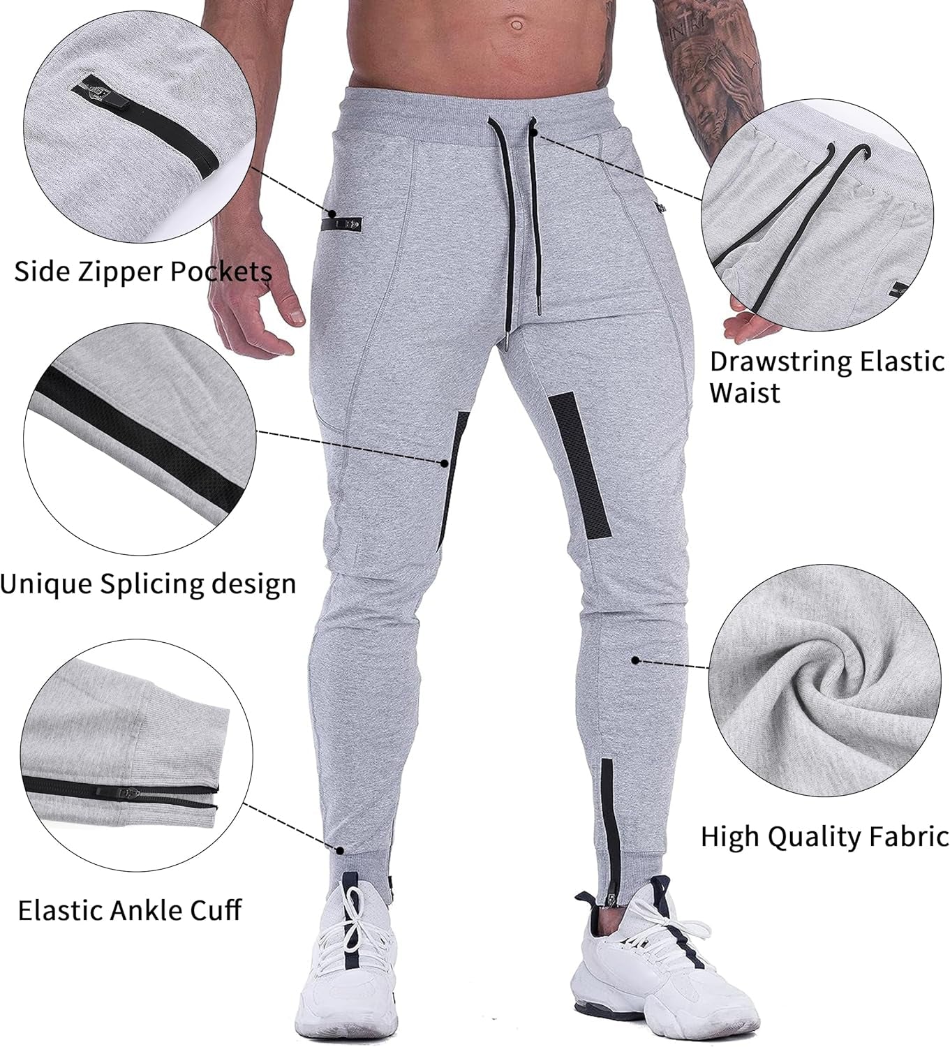 Model wearing the mesh joggers in a gym setting mid-exercise, demonstrating fit, mobility, and comfort during dynamic movement.