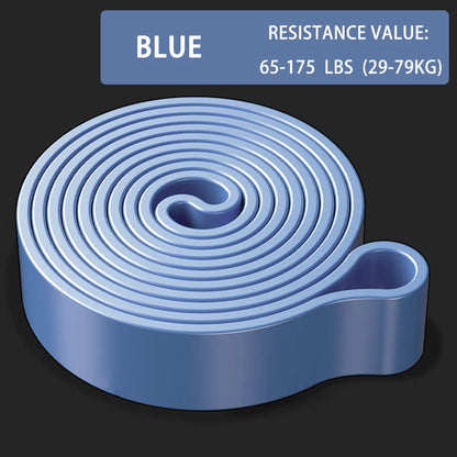 Multi-color set of high-density resistance bands representing different tension levels for beginner to advanced fitness, yoga, pilates, and rehabilitation use.