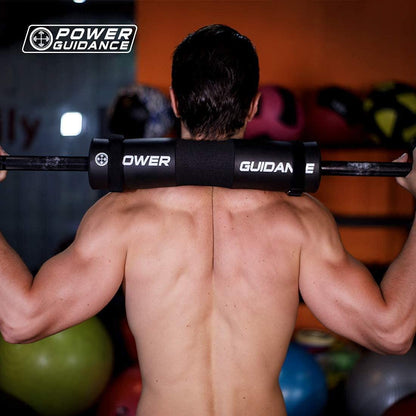 Barbell squat / shoulder pad in use on hip thrust exercise, distributing weight over hips and protecting bones during heavy lifts for improved comfort and form.