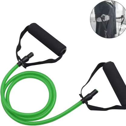 Stretching routine using 5-level pull rope band for flexibility