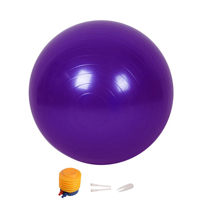 Man using 45cm yoga ball for Pilates and strength training exercises